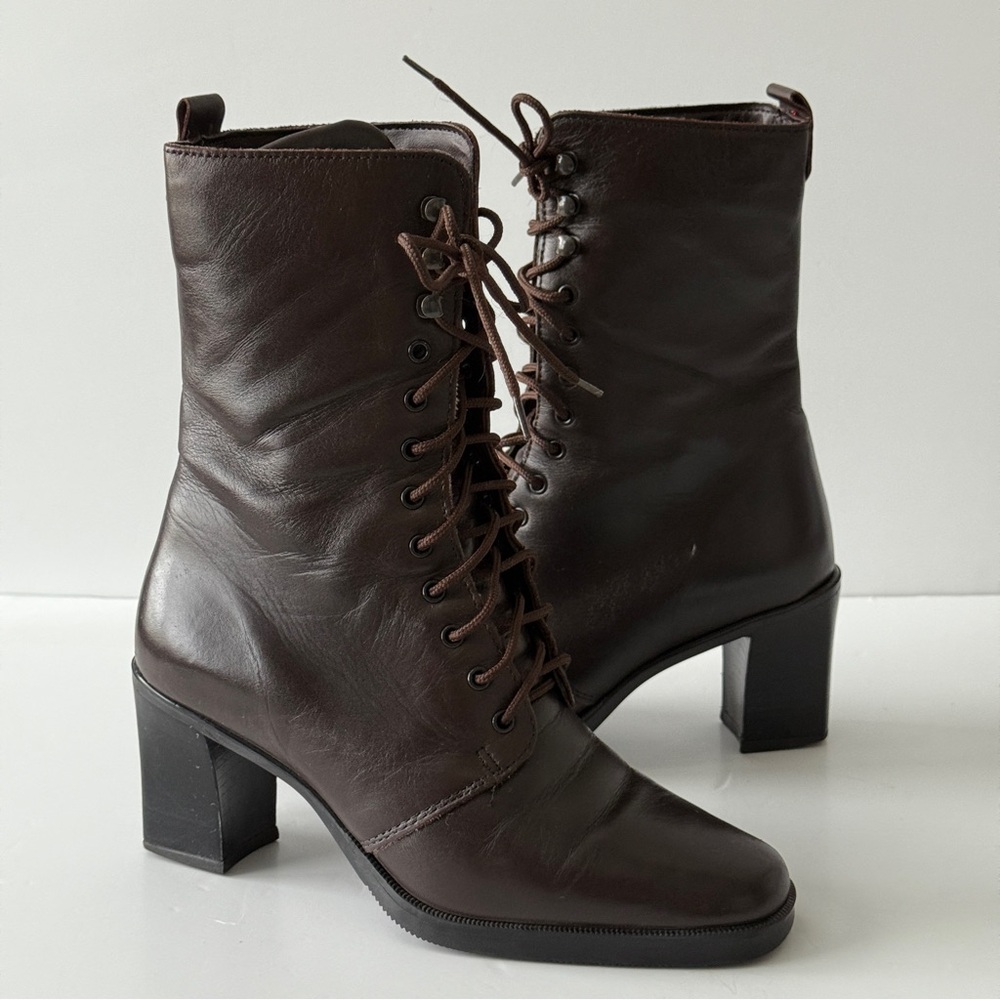 Chic Dark Brown Lace-Up Boots